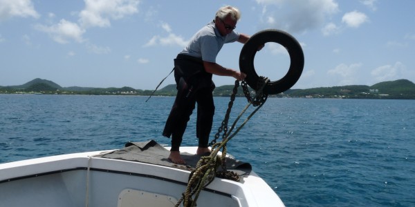 Mise à l'eau du mouillage